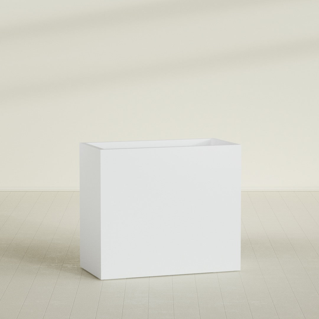 Darwin Extra Large Rectangle Fiberglass Planter - 48 in x 24 in x 42 in - Gloss White - Gloss White,48 in x 24 in x 42 in