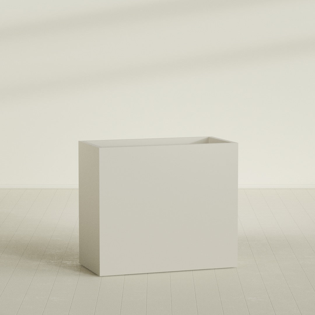 Darwin Extra Large Rectangle Fiberglass Planter - 48 in x 24 in x 42 in - Satin Beige - Satin Beige,48 in x 24 in x 42 in