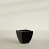 Lima Medium Tapered Square Fiberglass Planter - 20 in x 20 in x 20 in - Gloss Black - Gloss Black,20 in x 20 in x 20 in