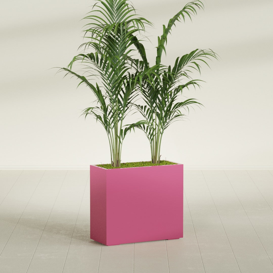 Potsdam Large Rectangle Fiberglass Planter - 36 in x 16 in x 32 in - Gloss Pink Violet - Gloss Pink Violet,36 in x 16 in x 32 in