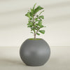 Globe Large Sphere Fiberglass Planter - 36 in x 36 in x 30 in - Metallic Gunmetal - Metallic Gunmetal,36 in x 36 in x 30 in