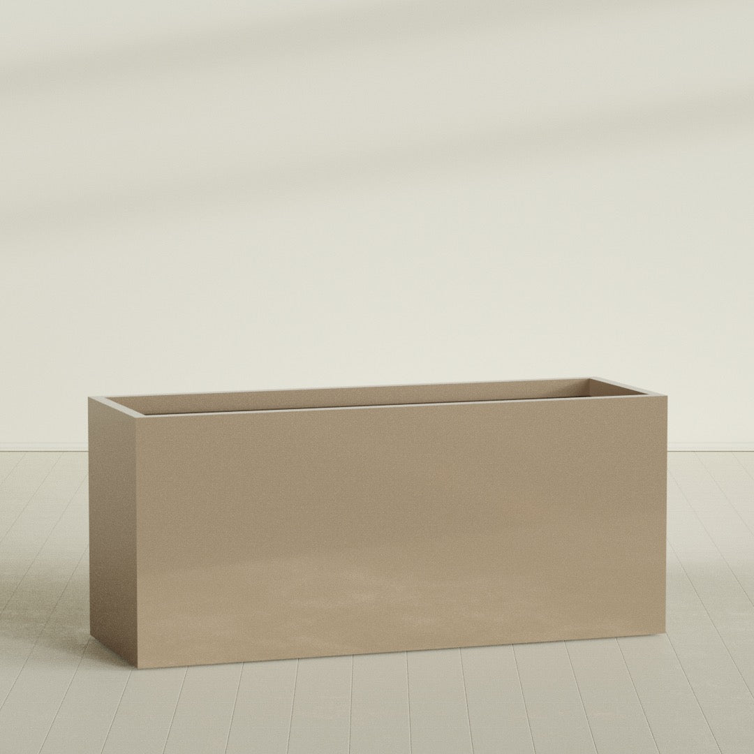 Brisbane Extra Large Long Rectangle Fiberglass Planter - 72 in x 24 in x 32 in - Metallic Gold - Metallic Gold,72 in x 24 in x 32 in