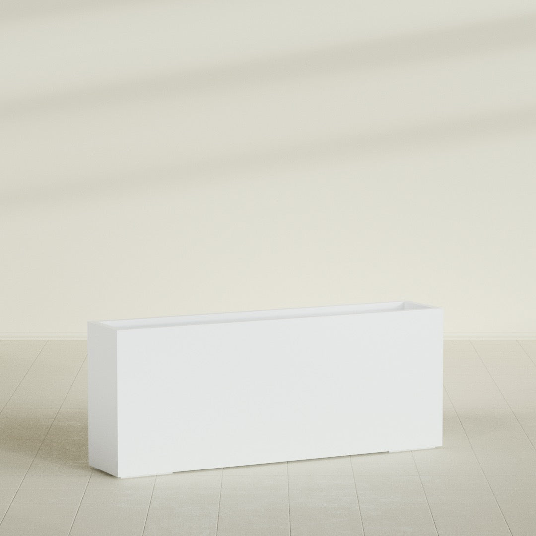 Hollywood Extra Large Narrow Rectangle Fiberglass Planter - 60 in x 12 in x 24 in - Matte White - Matte White,60 in x 12 in x 24 in