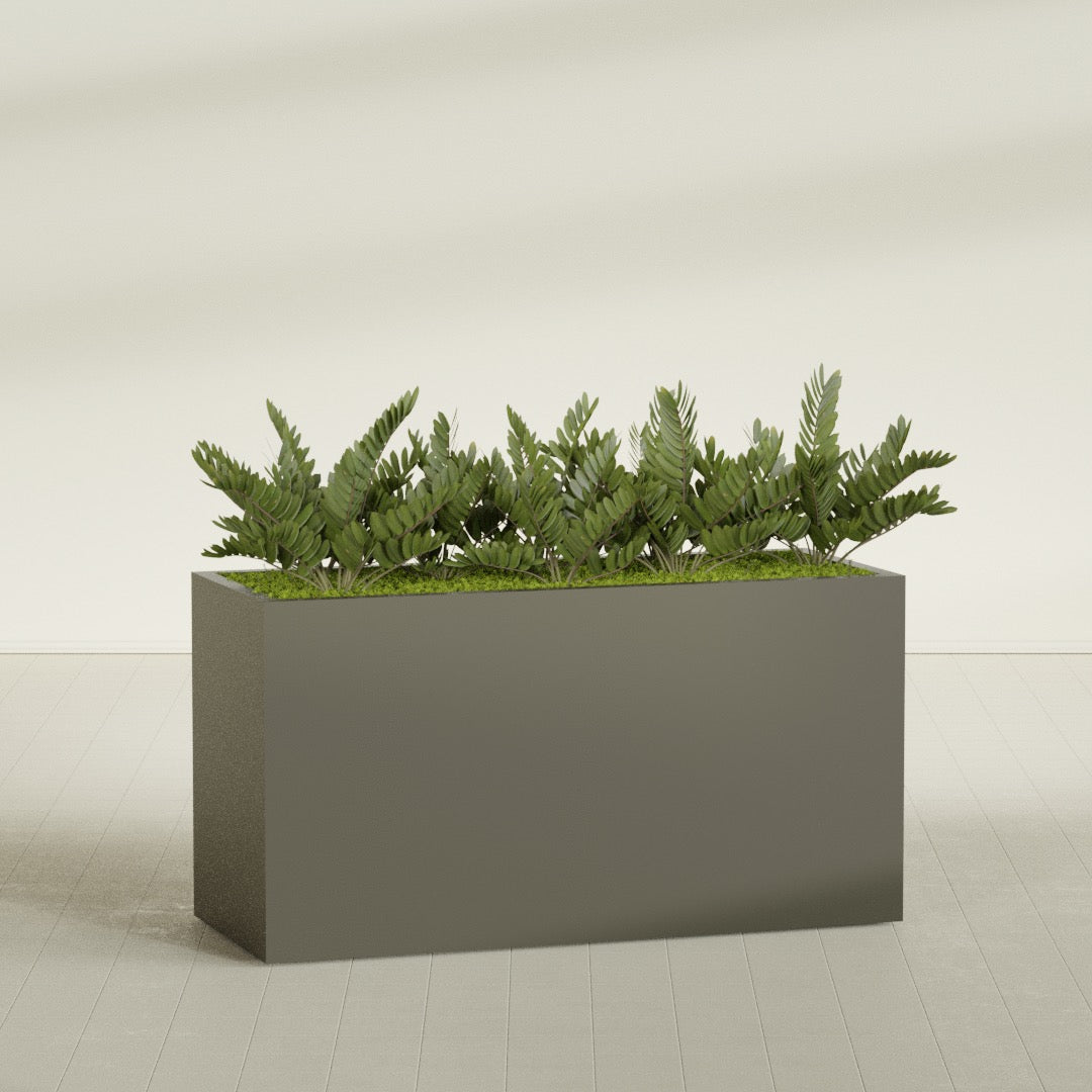Brisbane Extra Large Long Rectangle Fiberglass Planter - 60 in x 24 in x 32 in - Matte Bronze - Matte Bronze,60 in x 24 in x 32 in