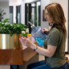 Hand-Foiled Tabletop Cylinder - 12in diam. x 7in - Brushed Aluminum - Brushed Aluminum,12" diam. x 7"H