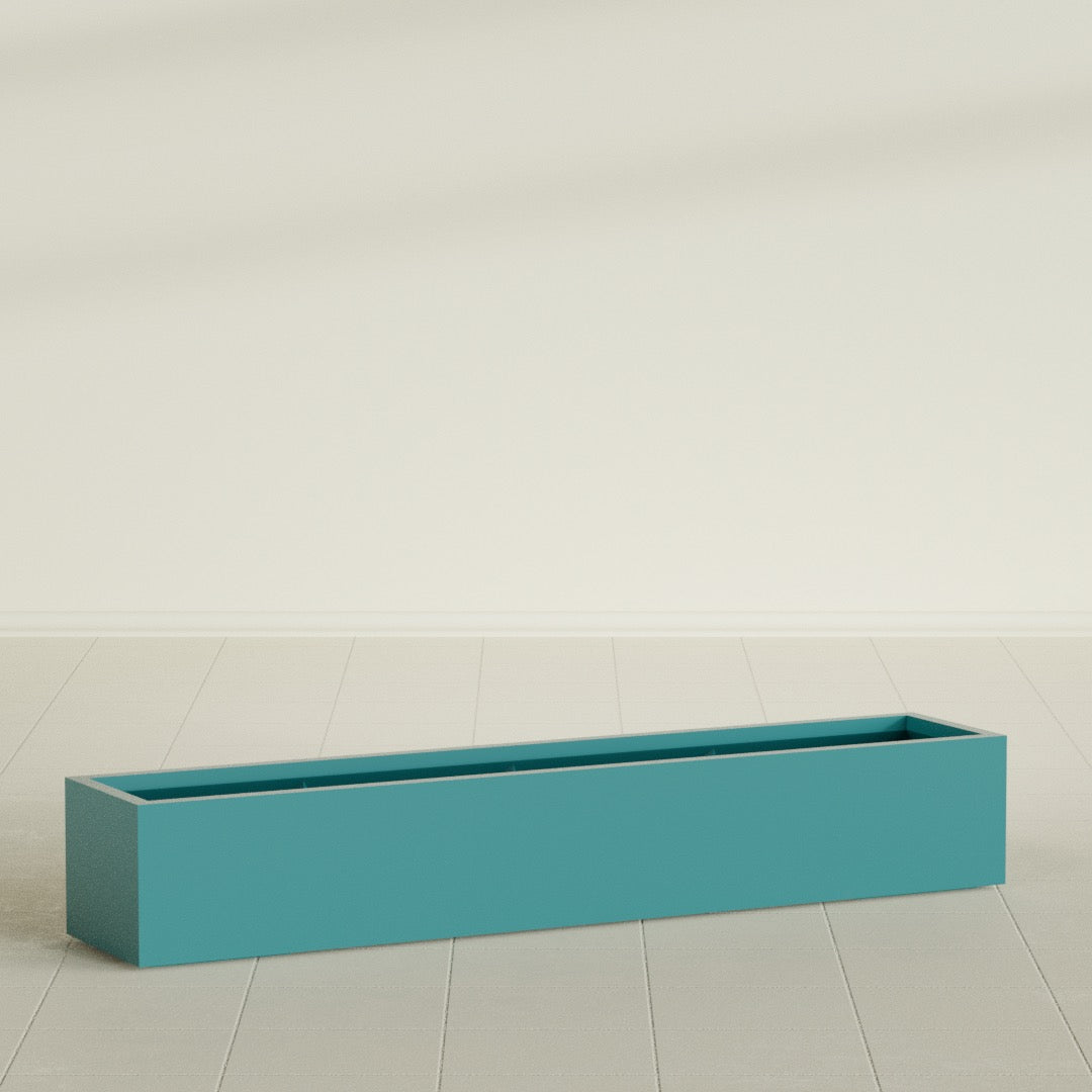 Cuba Extra Large Long Rectangle Fiberglass Planter - 72 in x 14 in x 12 in - Satin Sea Foam - Satin Sea Foam,72 in x 14 in x 12 in