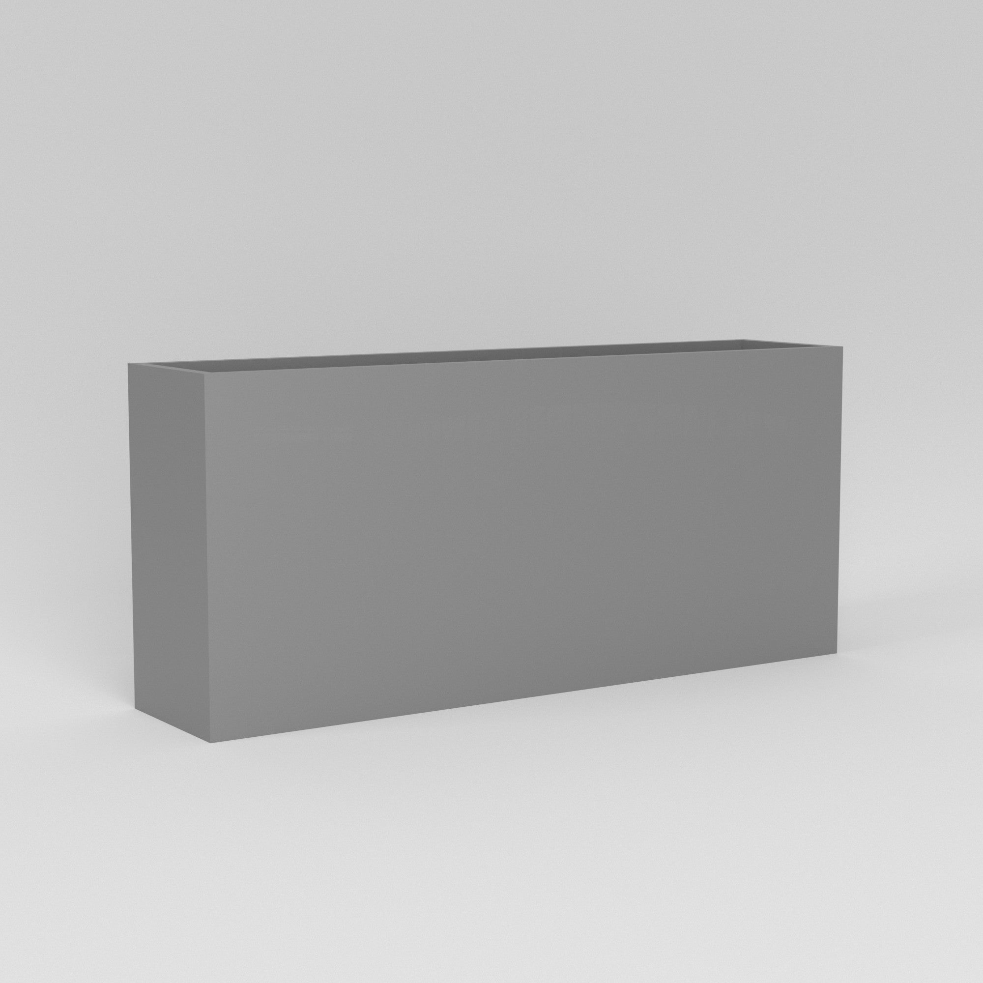 Potsdam Extra Large Long Rectangle Fiberglass Planter - 60 in x 16 in x 32 in - Metallic Gunmetal - Metallic Gunmetal,60 in x 16 in x 32 in