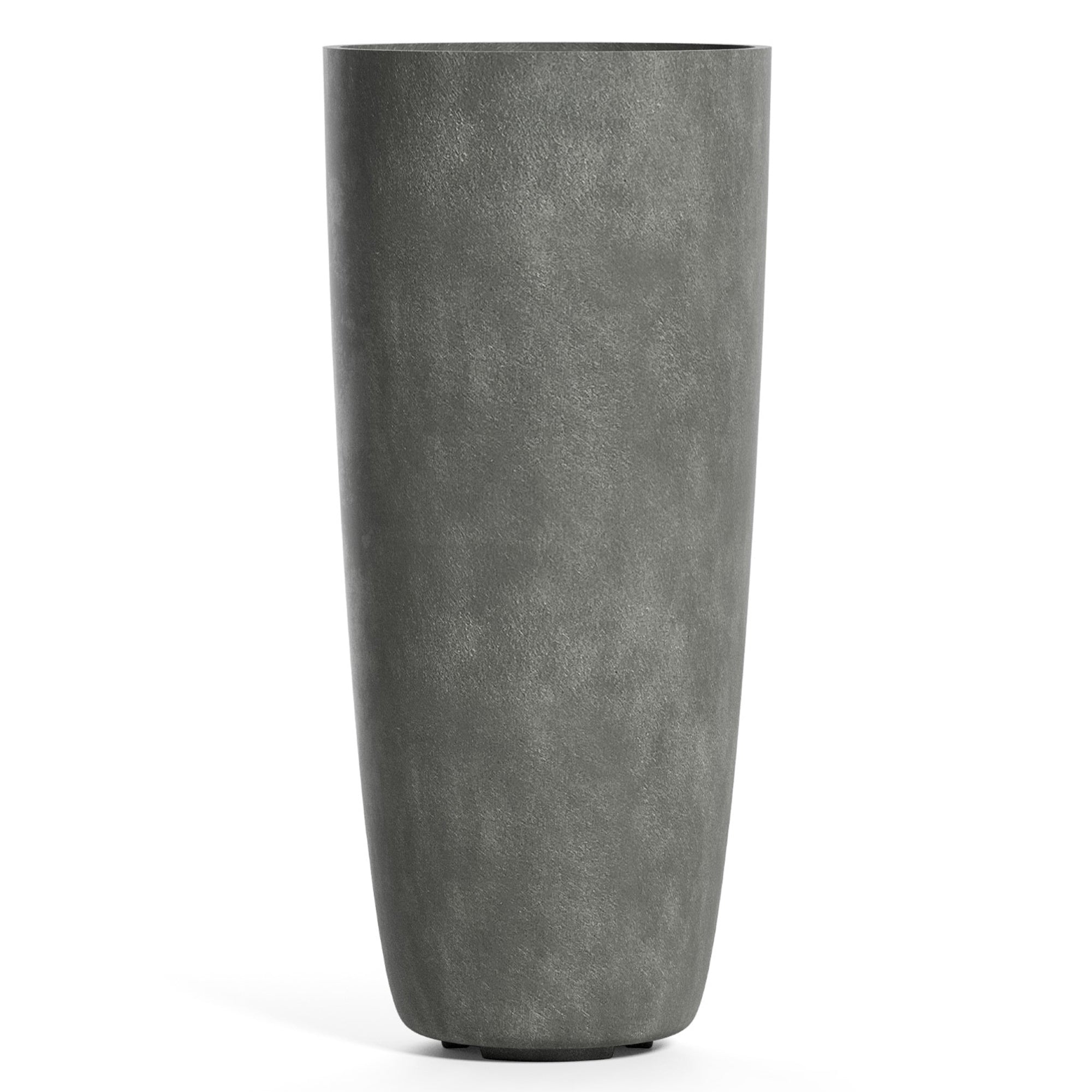 Lofto Tall Planter – Grey Stone Finish – Fiberglass Indoor/Outdoor and Weather-Resistant Large Planter (14.5" D x 30.5" H Exterior, 13.4" D x 30.3" H Interior) - Grey Stone,14.5 in x 14.5 in x 30.5 in - Grey Stone,14.6 in diam. x 30.5 in - Grey Stone - Grey Stone,14.6 in diam. x 30.5 in