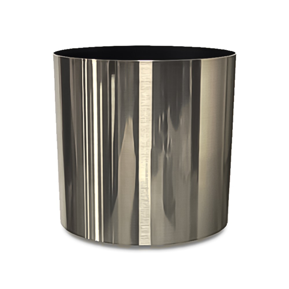 Small Round Metallic Plastic Planter - 10.5 in x 10.5 in x 10 in - Stainless Steel - Stainless Steel,10.5 in x 10.5 in x 10 in - Stainless Steel,10.5 in x 10.5 in x 10 in