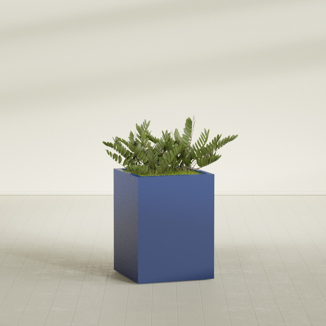 Brisbane Large Rectangle Fiberglass Planter - 24 in x 24 in x 32 in - Matte Cobalt Blue - Matte Cobalt Blue,24 in x 24 in x 32 in