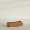 Reade Small Tabletop Rectangle Fiberglass Planter - 14 in x 5 in x 4.3 in - Matte Terracotta - Matte Terracotta,14 in x 5 in x 4.3 in