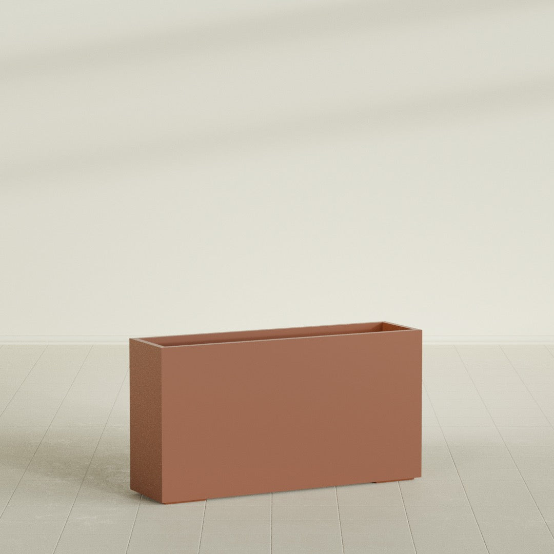 Potsdam Extra Large Long Rectangle Fiberglass Planter - 60 in x 16 in x 32 in - Matte Terracotta - Matte Terracotta,60 in x 16 in x 32 in