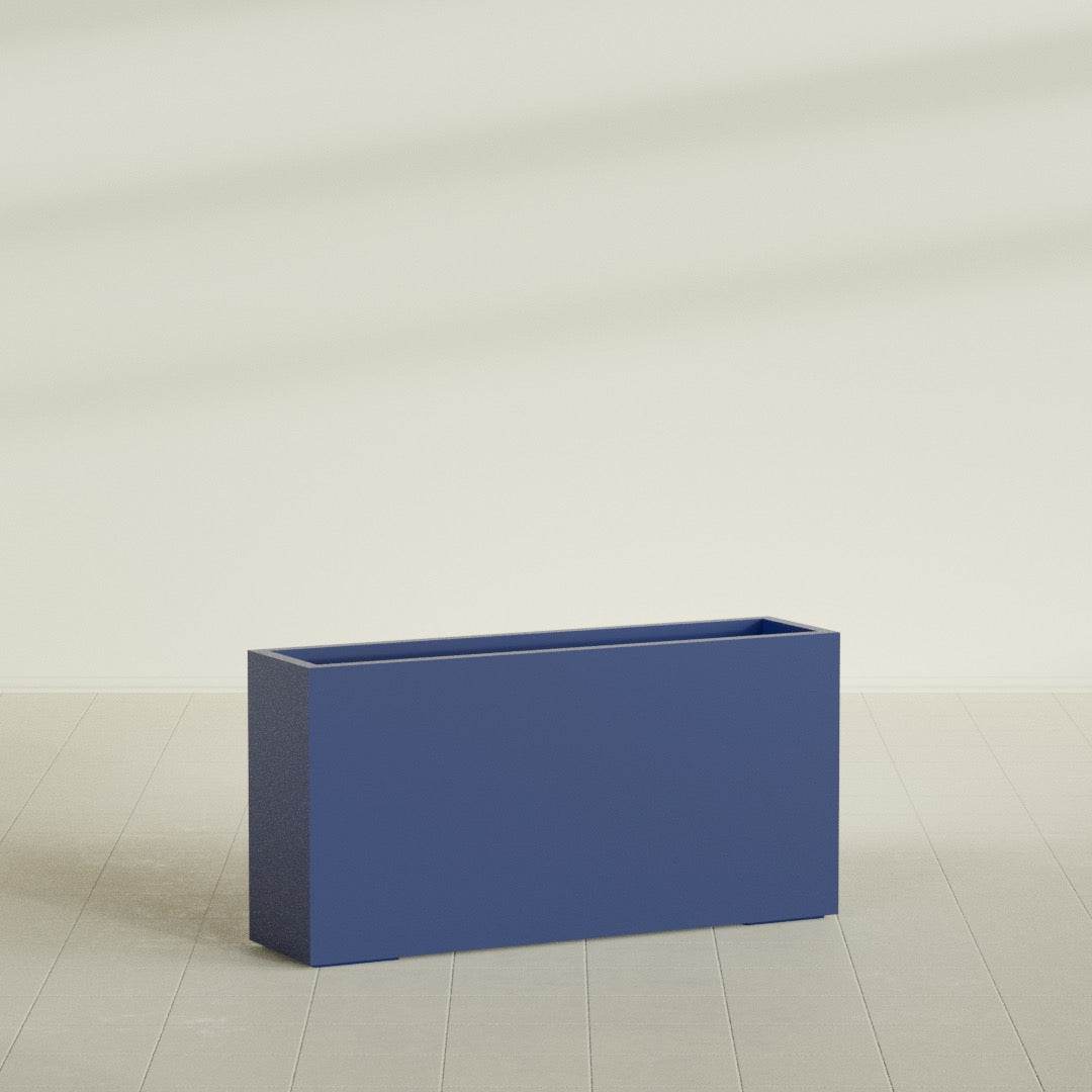 Hollywood Extra Large Narrow Rectangle Fiberglass Planter - 48 in x 12 in x 24 in - Matte Cobalt Blue - Matte Cobalt Blue,48 in x 12 in x 24 in