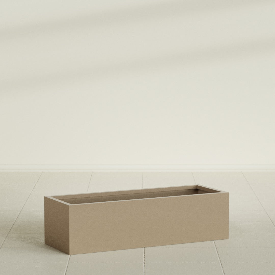 Reade Small Tabletop Rectangle Fiberglass Planter - 18 in x 6.5 in x 5 in - Metallic Gold - Metallic Gold,18.5 in x 6.5 in x 5 in