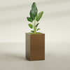 Darwin Large Tall Rectangle Fiberglass Planter - 24 in x 24 in x 42 in - Metallic Bronze - Metallic Bronze,24 in x 24 in x 42 in