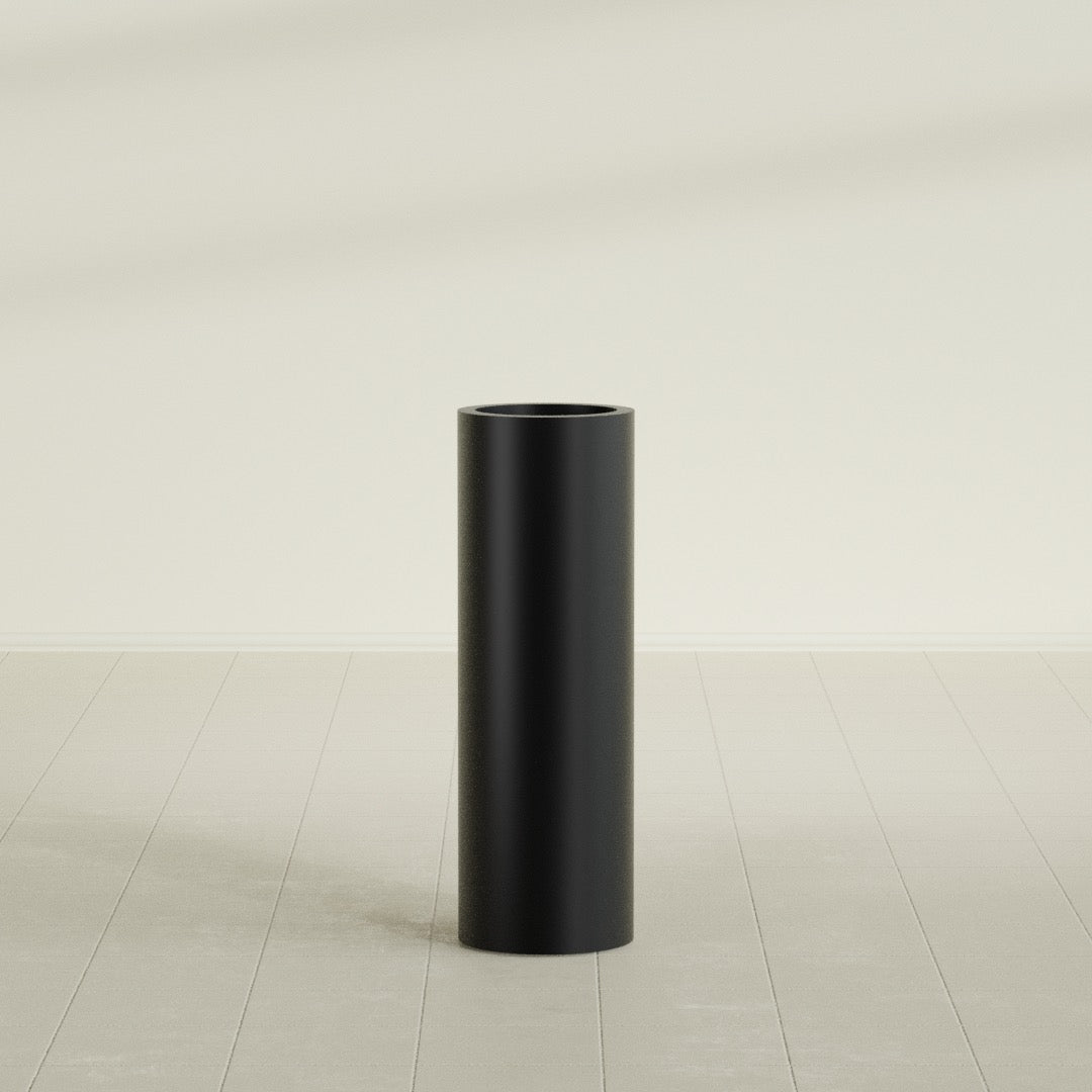 Corry Large Tall Cylinder Fiberglass Planter - 10 in x 10 in x 30 in - Matte Black - Matte Black,10 in x 10 in x 30 in