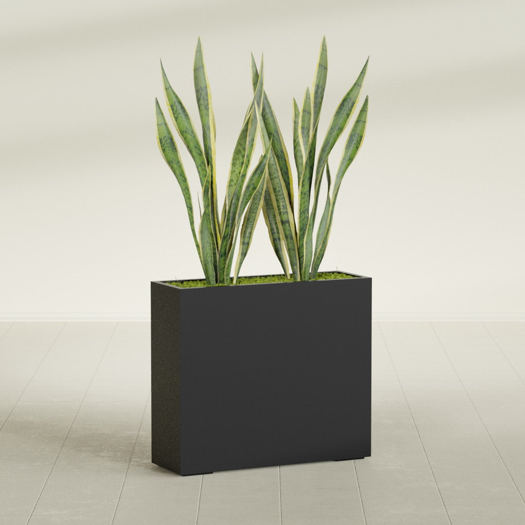 Perth Extra Large Long Rectangle Fiberglass Planter - 48 in x 16 in x 42 in - Matte Black - Matte Black,48 in x 16 in x 42 in