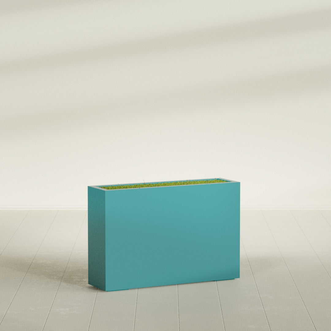 Milano Large Narrow Rectangle Fiberglass Planter - 36 in x 10 in x 24 in - Satin Sea Foam - Satin Sea Foam,36 in x 10 in x 24 in