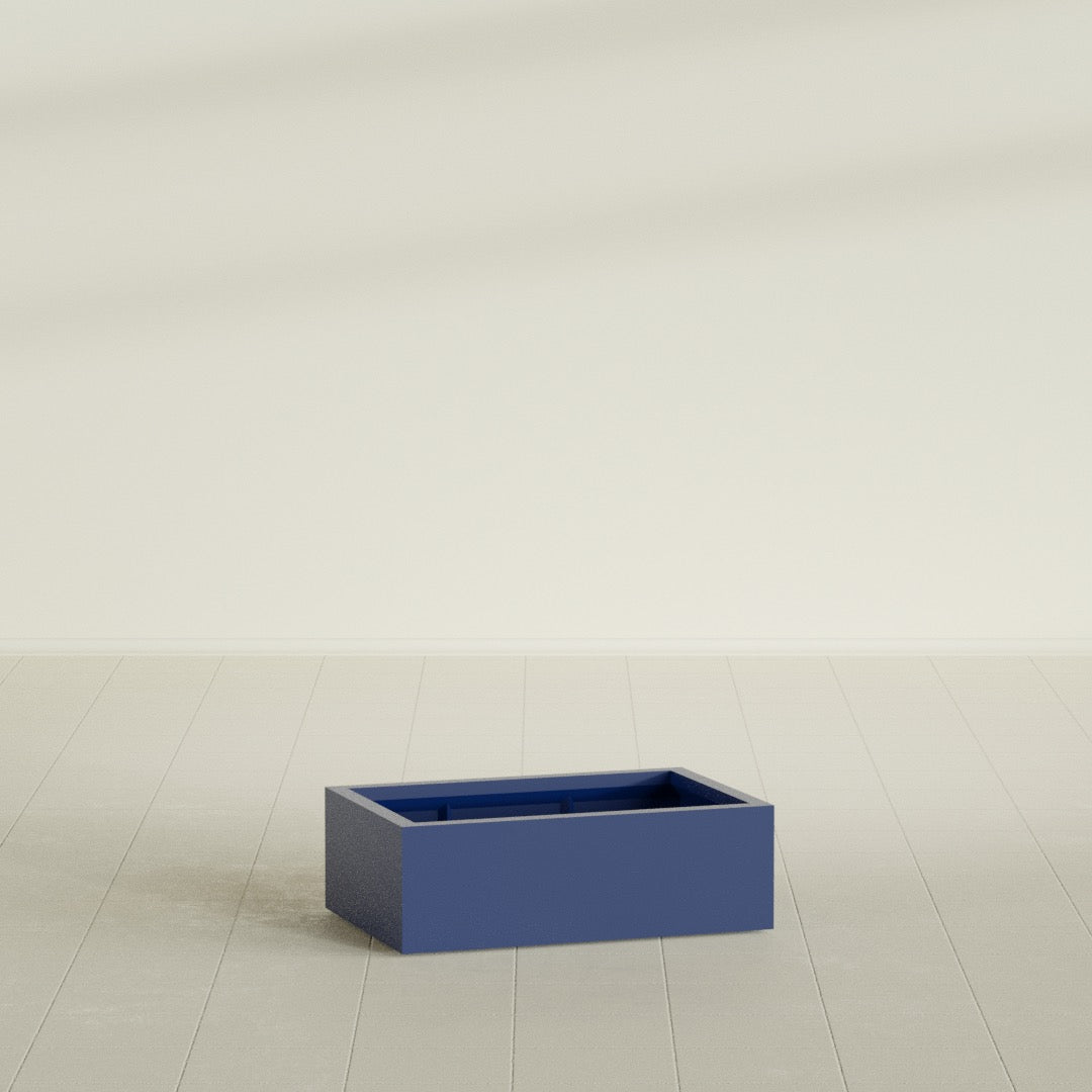 Antwerp Large Long Rectangle Fiberglass Planter - 36 in x 24 in x 12 in - Matte Cobalt Blue - Matte Cobalt Blue,36 in x 24 in x 12 in