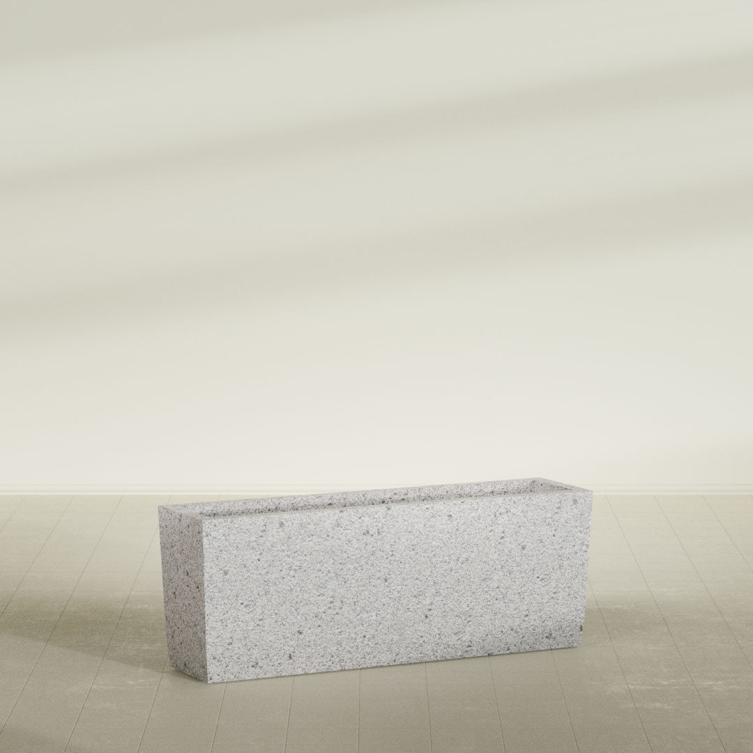 ProTone Fiberglass Premium Finish Extra Large Tapered Rectangle Planter - 48 in x 12 in x 18 in - StoneLight - Pearlstone - StoneLight - Pearlstone,48 in x 12 in x 18 in