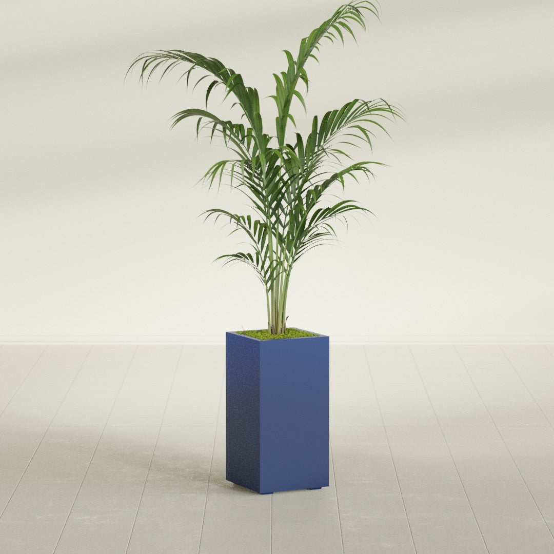 Potsdam Large Tall Rectangle Fiberglass Planter - 16 in x 16 in x 32 in - Matte Cobalt Blue - Matte Cobalt Blue,16 in x 16 in x 32 in