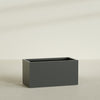 Granada Extra Large Long Rectangle Fiberglass Planter - 48 in x 24 in x 24 in - Matte Charcoal - Matte Charcoal,48 in x 24 in x 24 in