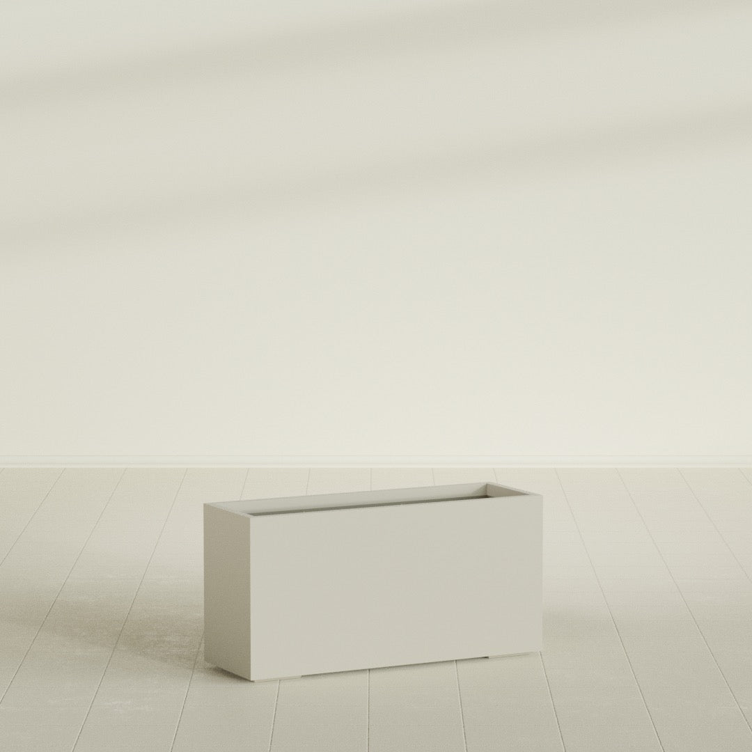 Tolga Extra Large Long Rectangle Fiberglass Planter - 48 in x 16 in x 24 in - Satin Beige - Satin Beige,48 in x 16 in x 24 in