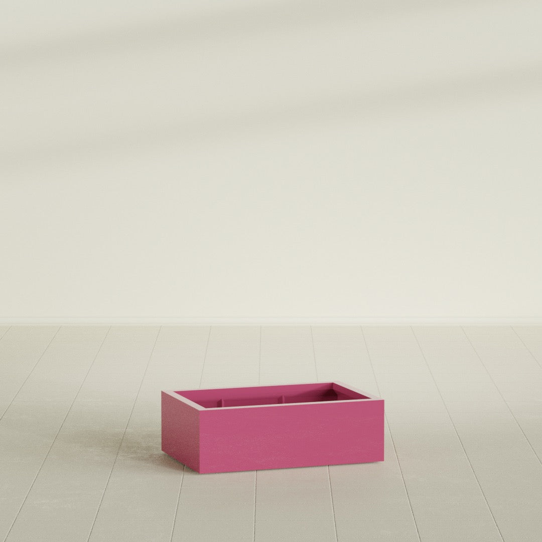 Antwerp Large Long Rectangle Fiberglass Planter - 36 in x 24 in x 12 in - Gloss Pink Violet - Gloss Pink Violet,36 in x 24 in x 12 in