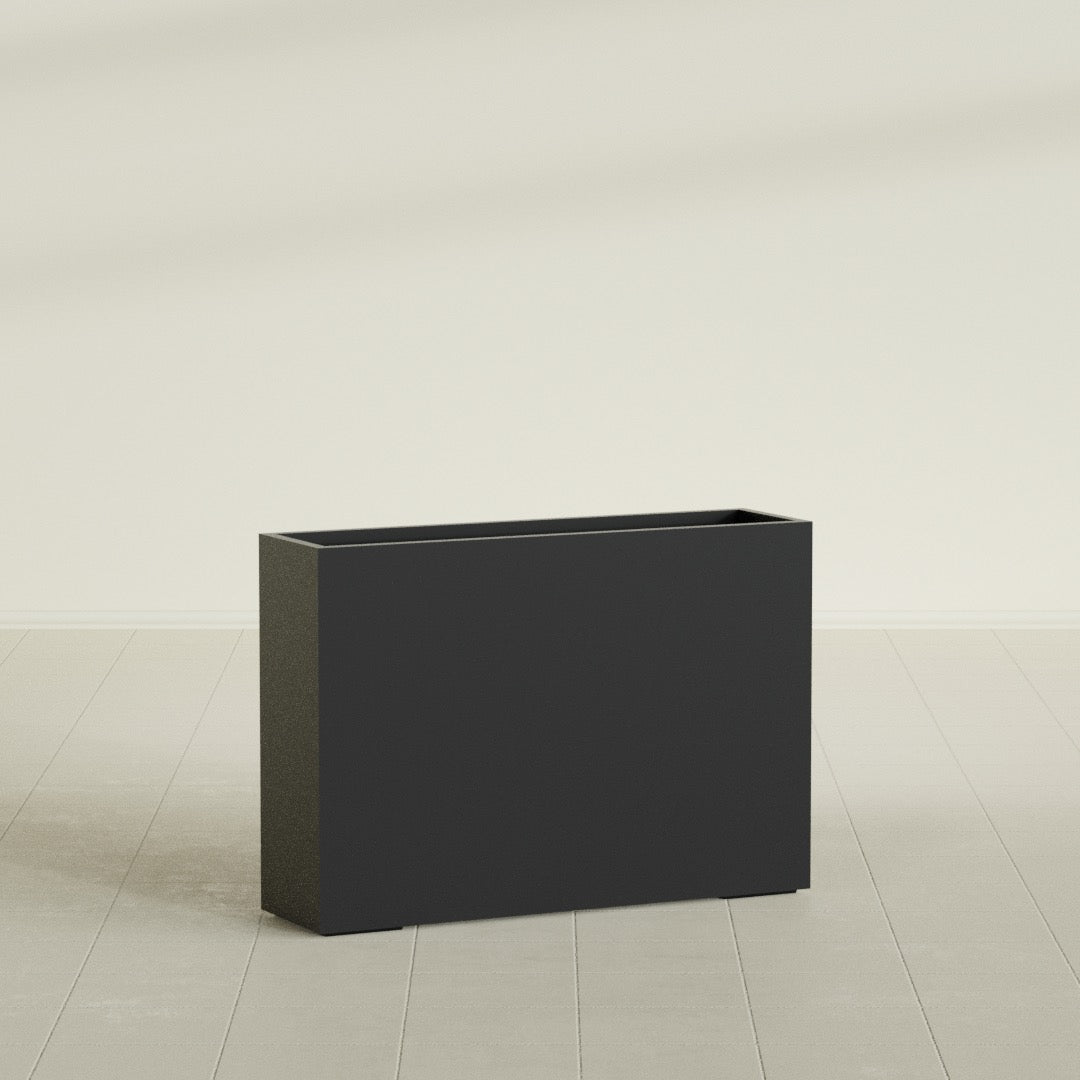 Perth Extra Large Long Rectangle Fiberglass Planter - 60 in x 16 in x 42 in - Matte Black - Matte Black,60 in x 16 in x 42 in