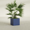 Montroy Medium Cube Square Fiberglass Planter - 24 in x 24 in x 24 in - Matte Cobalt Blue - Matte Cobalt Blue,24 in x 24 in x 24 in