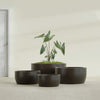 Casablanca Medium Round Low Bowl Fiberglass Planter - 24 in x 24 in x 12 in - Matte Brown - Matte Brown,24 in x 24 in x 12 in