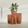 Saint Tropez Extra Large Tall Round Fiberglass Planter - 28 in x 28 in x 60 in - Matte Terracotta - Matte Terracotta,28 in x 28 in x 60 in