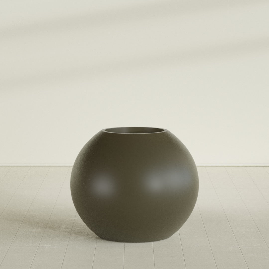 Globe Large Sphere Fiberglass Planter - 36 in x 36 in x 30 in - Matte Bronze - Matte Bronze,36 in x 36 in x 30 in