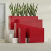 Delray Large Tall Rectangle Fiberglass Planter - 36 in x 12 in x 32 in - Gloss Red - Gloss Red,36 in x 12 in x 32 in