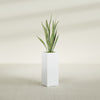 Delray Large Tall Rectangle Fiberglass Planter - 12 in x 12 in x 32 in - Gloss White - Gloss White,12 in x 12 in x 32 in