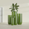 Saint Tropez Large Tall Round Fiberglass Planter - 16 in x 16 in x 38 in - Satin Green - Satin Green,16 in x 16 in x 38 in