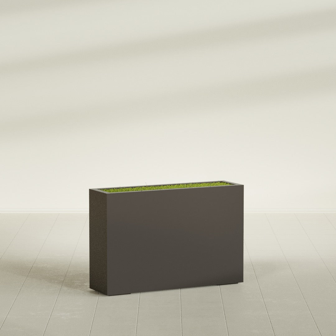 Milano Large Narrow Rectangle Fiberglass Planter - 36 in x 10 in x 24 in - Matte Brown - Matte Brown,36 in x 10 in x 24 in