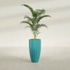 San Jose Large Tall Round Fluted Fiberglass Planter - 16 in x 16 in x 30 in - Satin Sea Foam - Satin Sea Foam,16 in x 16 in x 30 in