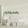 Cuba Large Long Rectangle Fiberglass Planter - 48 in x 14 in x 12 in - Satin Beige - Satin Beige,48 in x 14 in x 12 in