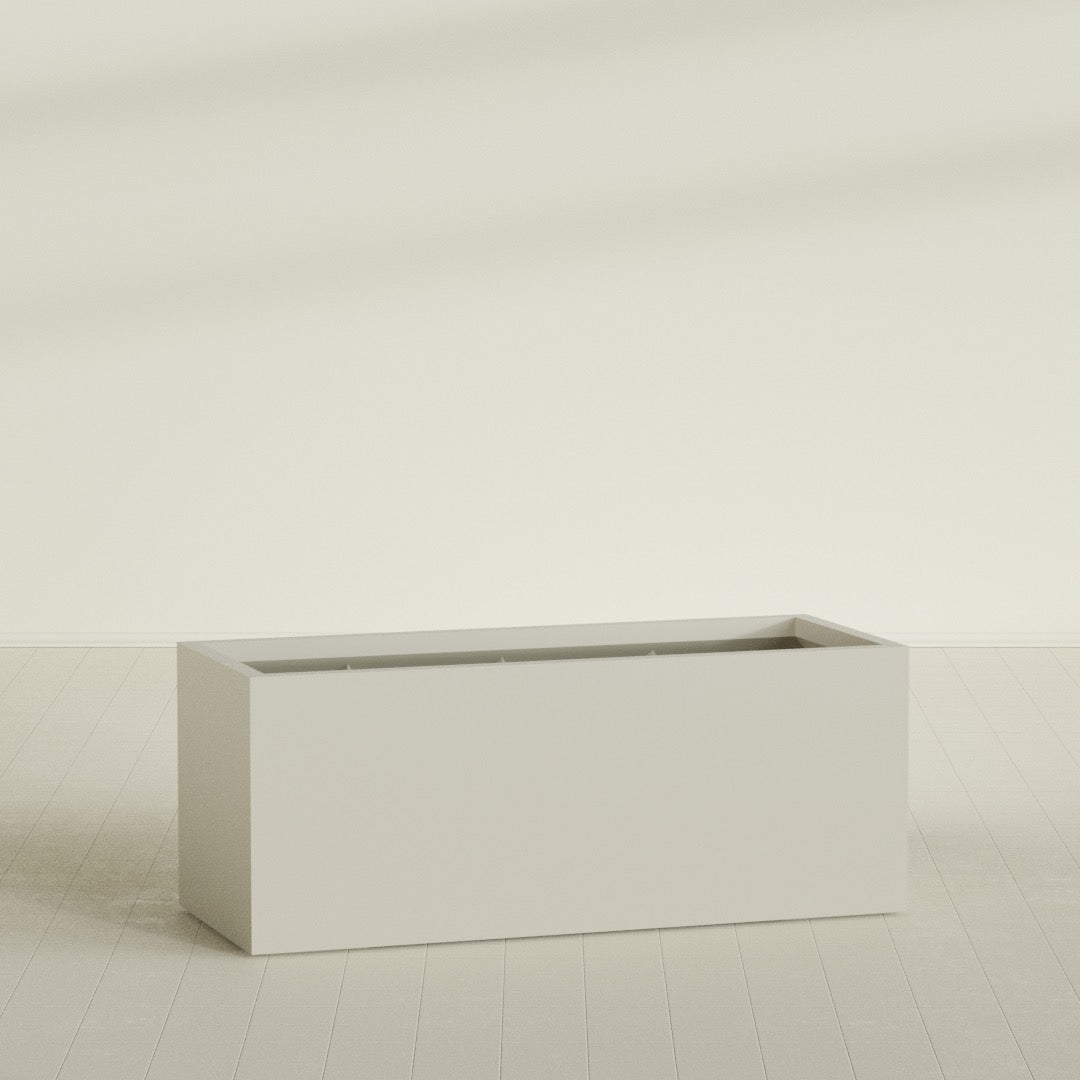 Granada Extra Large Long Rectangle Fiberglass Planter - 60 in x 24 in x 24 in - Satin Beige - Satin Beige,60 in x 24 in x 24 in