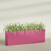 Hollywood Extra Large Narrow Rectangle Fiberglass Planter - 72 in x 12 in x 24 in - Gloss Pink Violet - Gloss Pink Violet,72 in x 12 in x 24 in