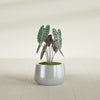 Short Hayden Small Round Fiberglass Planter - 12 in x 12 in x 7 in - Metallic Silver - Metallic Silver,12 in x 12 in x 7 in