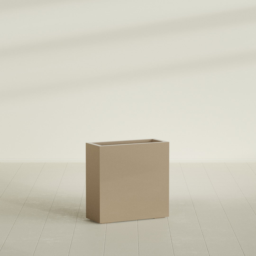 Milano Medium Narrow Rectangle Fiberglass Planter - 24 in x 10 in x 24 in - Metallic Gold - Metallic Gold,24 in x 10 in x 24 in