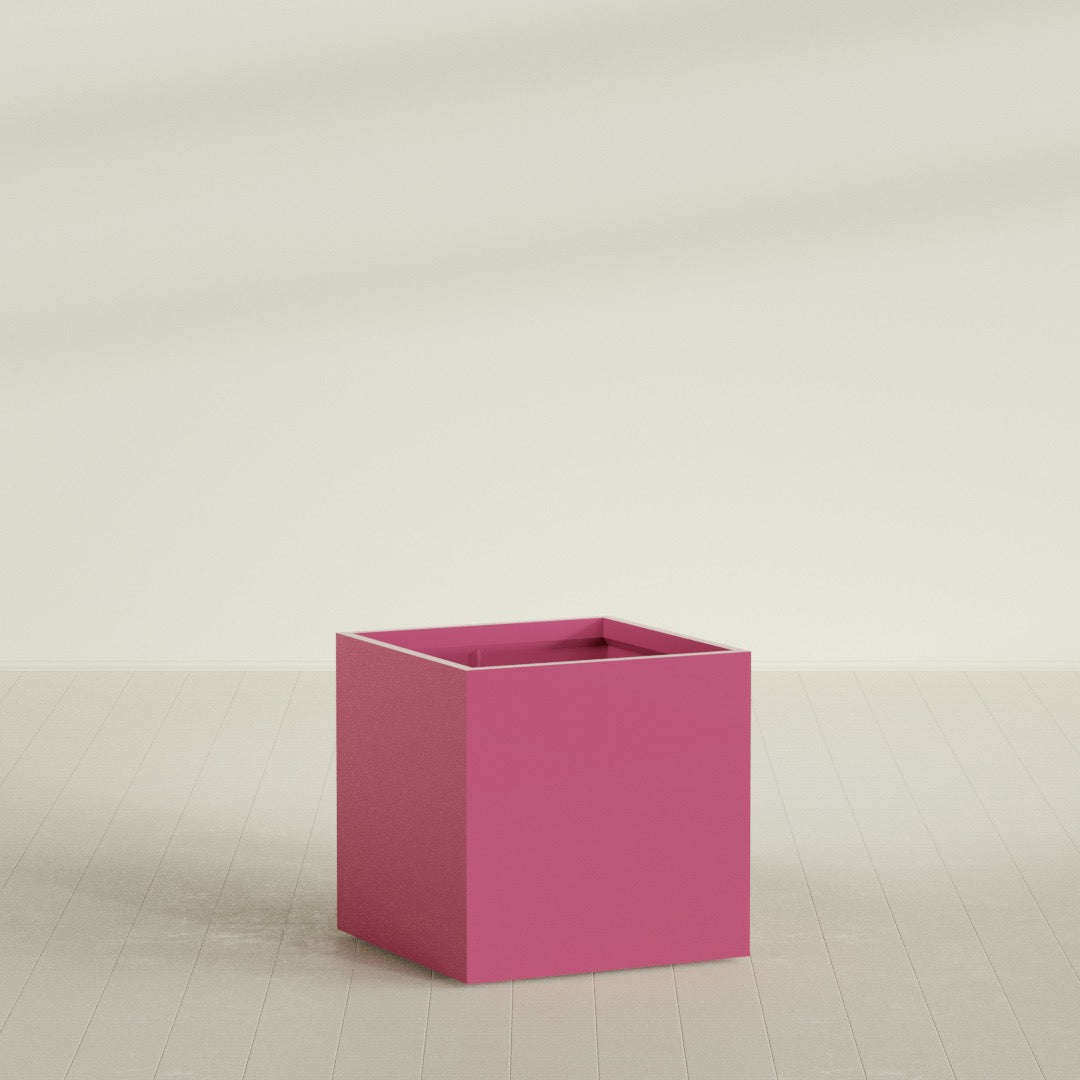 Montroy Large Cube Square Fiberglass Planter - 36 in x 36 in x 36 in - Gloss Pink Violet - Gloss Pink Violet,36 in x 36 in x 36 in