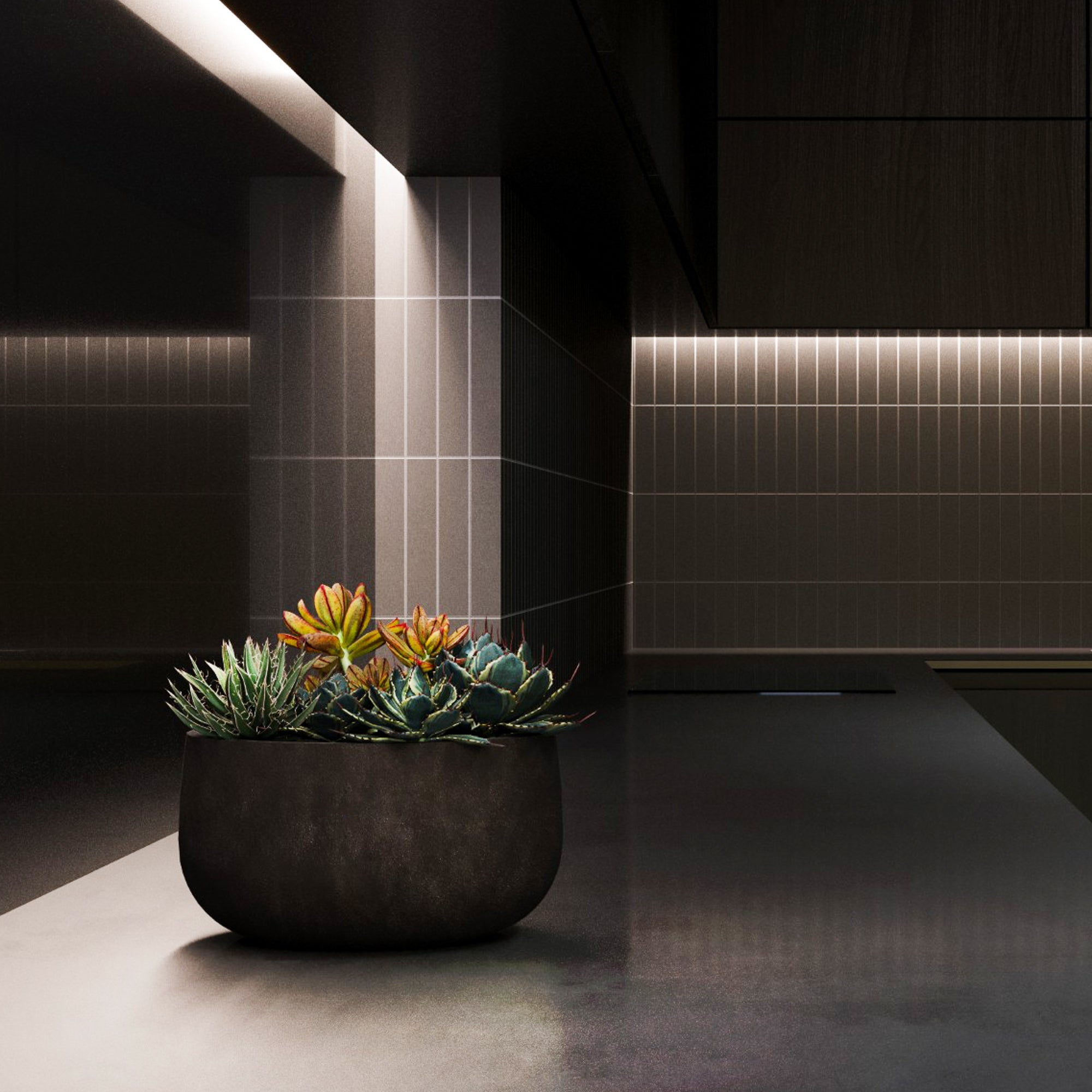 Mondo Low – 9.5" diam. x 5"H - Brown Stone,9.5 in x 9.5 in x 5 in