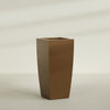 Toulan Extra Large Tall Tapered Square Fiberglass Planter - 28 in x 28 in x 60 in - Metallic Bronze - Metallic Bronze,28 in x 28 in x 60 in