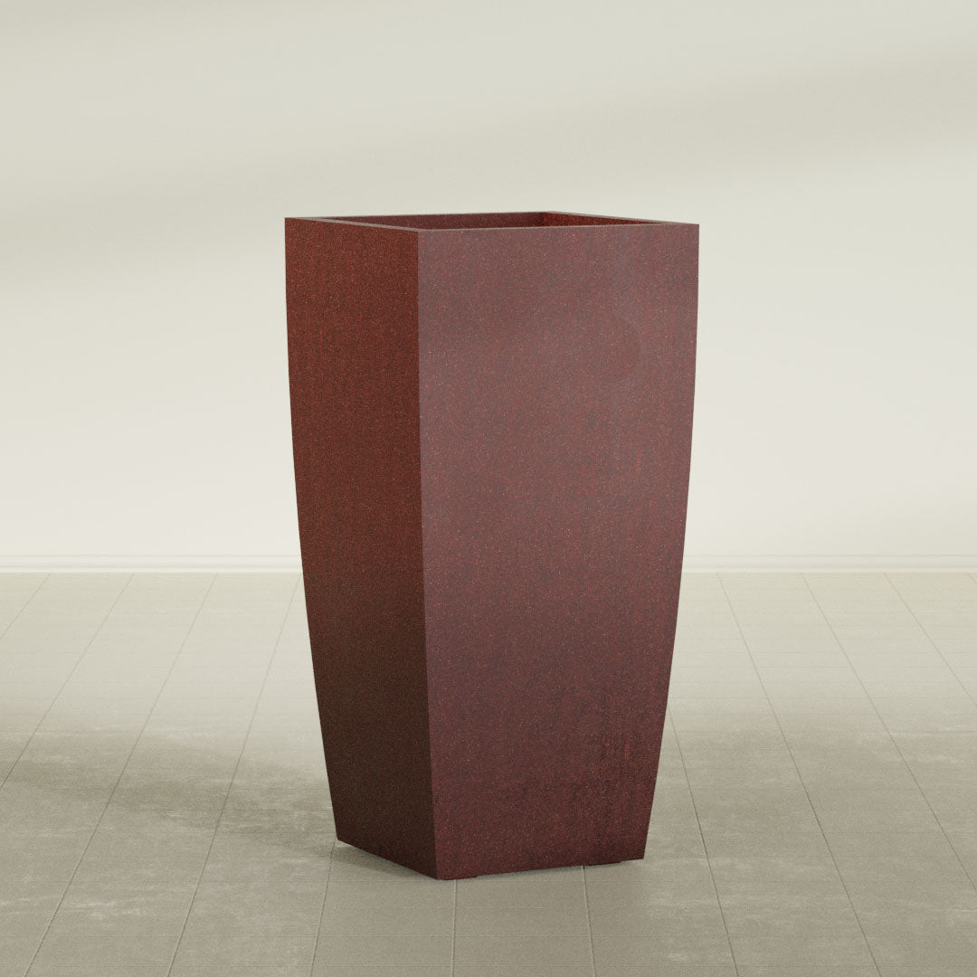 ProTone Fiberglass Premium Finish Large Tapered Column Planter - 23 in x 23 in x 48 in - Weathered Steel - Rust - Weathered Steel - Rust,23 in x 23 in x 48 in