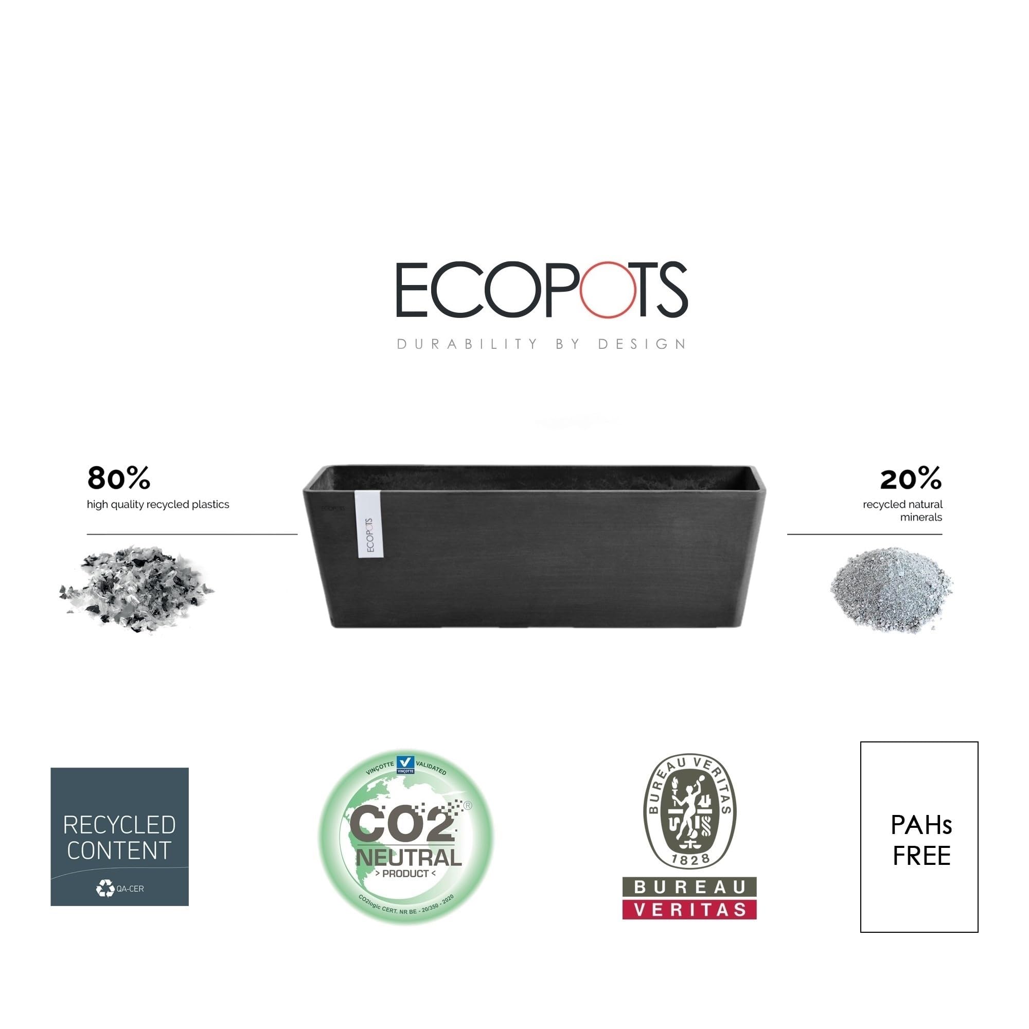 Bruges Medium Rectangle Planter - 21.75 in x 6.75 in x 6.75 in - Dark Grey - Dark Grey,21.75 in x 6.75 in x 6.75 in