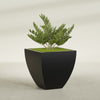Lima Large Tapered Square Fiberglass Planter - 30 in x 30 in x 30 in - Matte Black - Matte Black,30 in x 30 in x 30 in