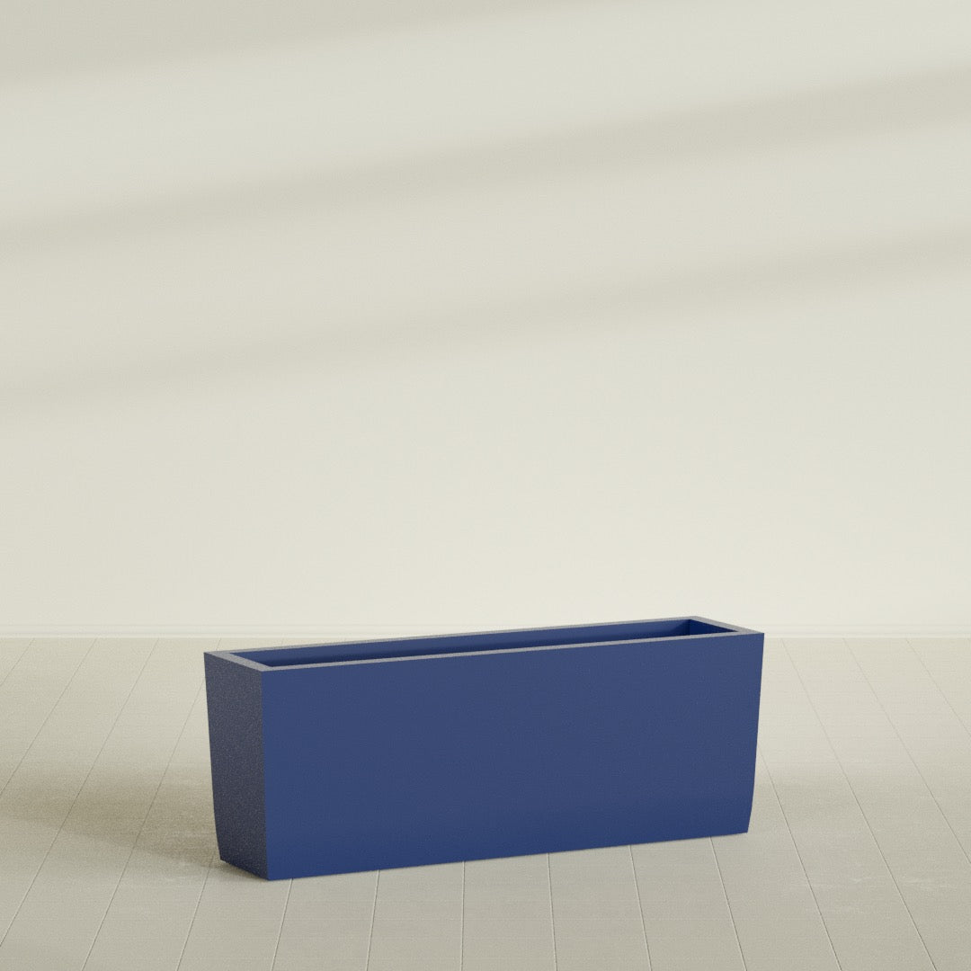 Panama Extra Large Long Rectangle Fiberglass Planter - 48 in x 12 in x 18 in - Matte Cobalt Blue - Matte Cobalt Blue,48 in x 12 in x 18 in